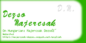 dezso majercsak business card